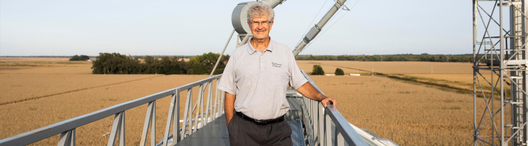 Norm Krug on grain bin